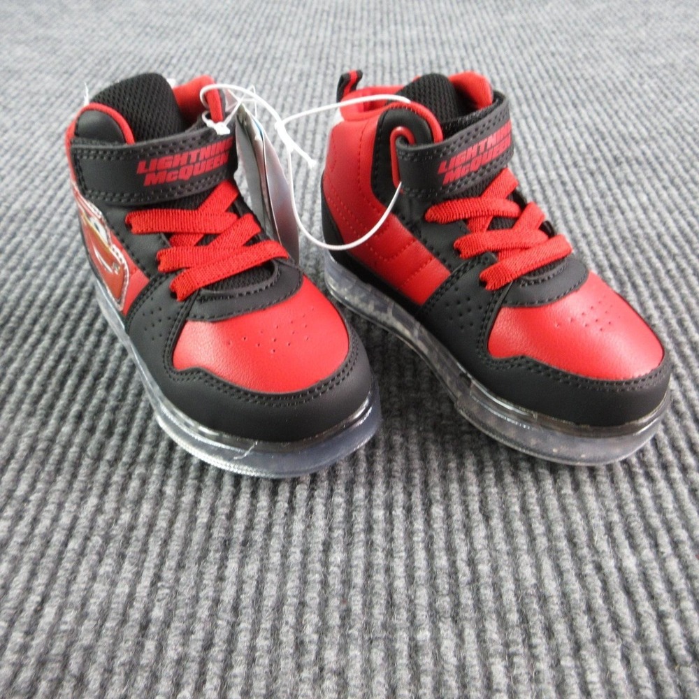 Josmo Shoes Kids 8 Red Cars High Top Lightning McQueen LED Light Up NWT